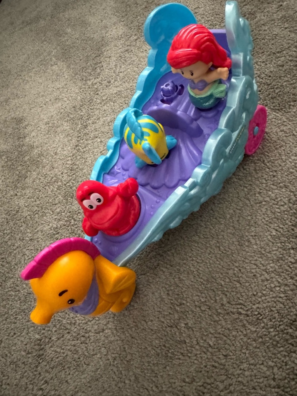 Disney Little Mermaid Pull-Along Seaside Carriage - Blue, Purple & Red Accents